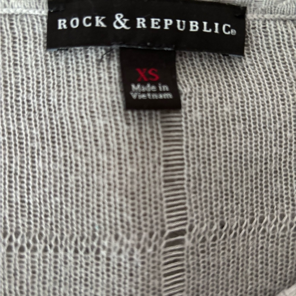 Rock & Republic Heather Gray Knit Top - Picture 2 of 4